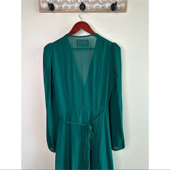 Reformation Milan Carnation Emerald Green Maxi Wrap Dress - Picture 8 of 10